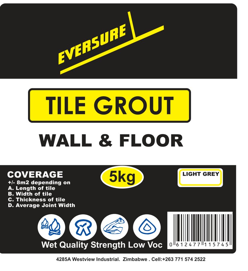 Eversure Tile Grout Light Grey 5kg in Masvingo Zimbabwe